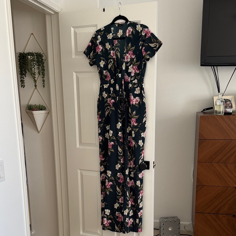 Volcom deep green jump suit  Floral